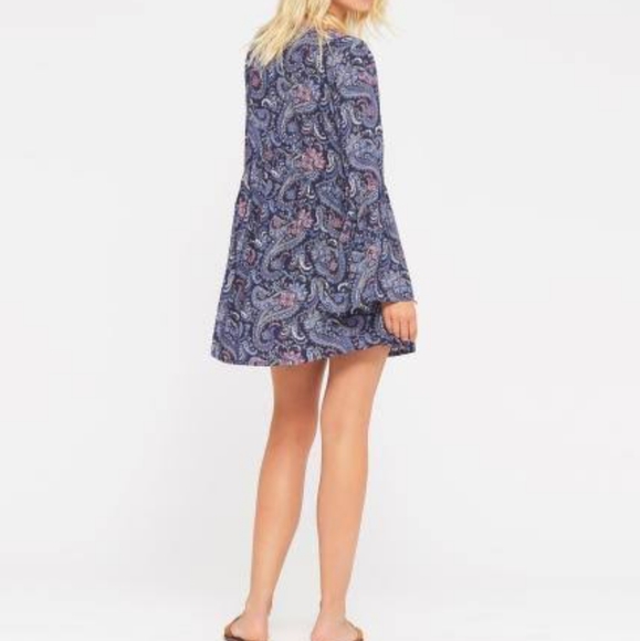 TIGERLILY Mayfield Paisley Blue Bell Sleeve Smock Mini Dress RRP$190 - Picture 10 of 16